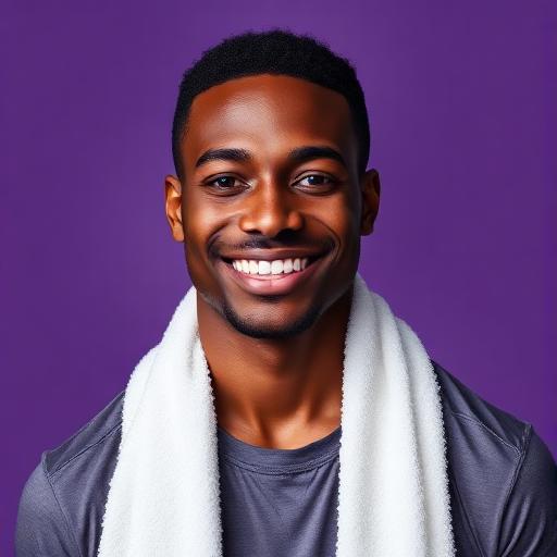 Smiling young athletic patient